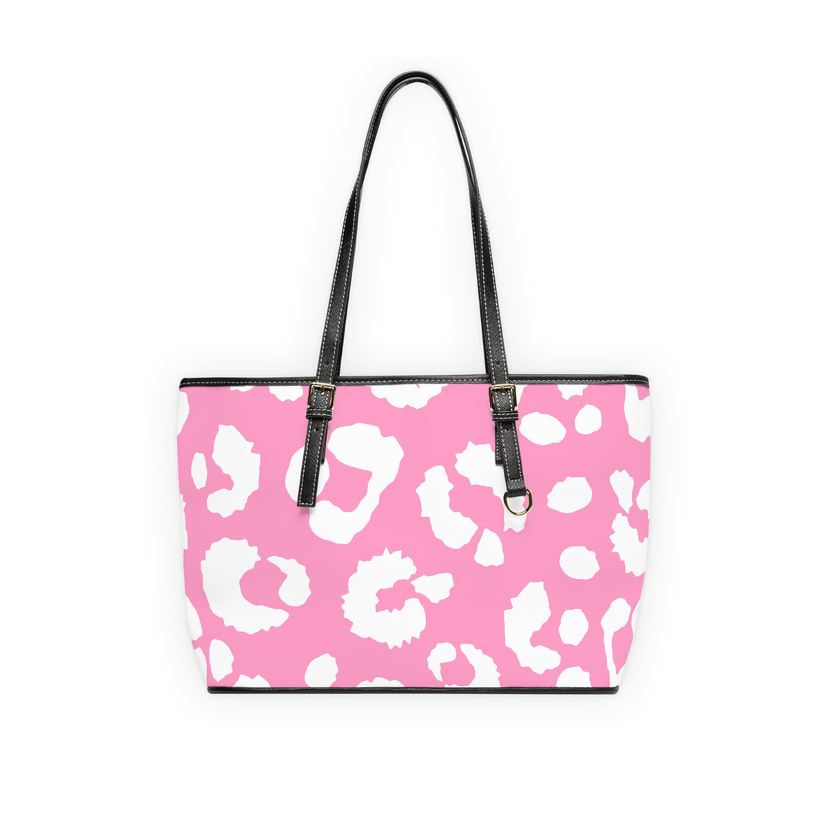 Pink Leopard Print PU Shoulder Bag — Chic Animal Print Tote