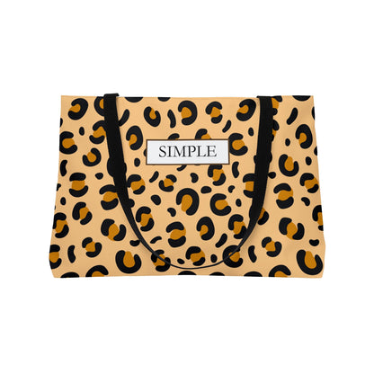 Leopard Print Weekender Tote Bag — "SIMPLE" Label Travel Beach Bag