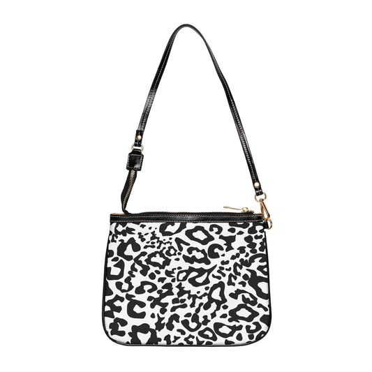 Leopard Print Shoulder Bag — Small Black & White Animal Print Purse