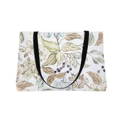 Floral Weekender Tote Bag — Watercolor Botanical Travel Bag