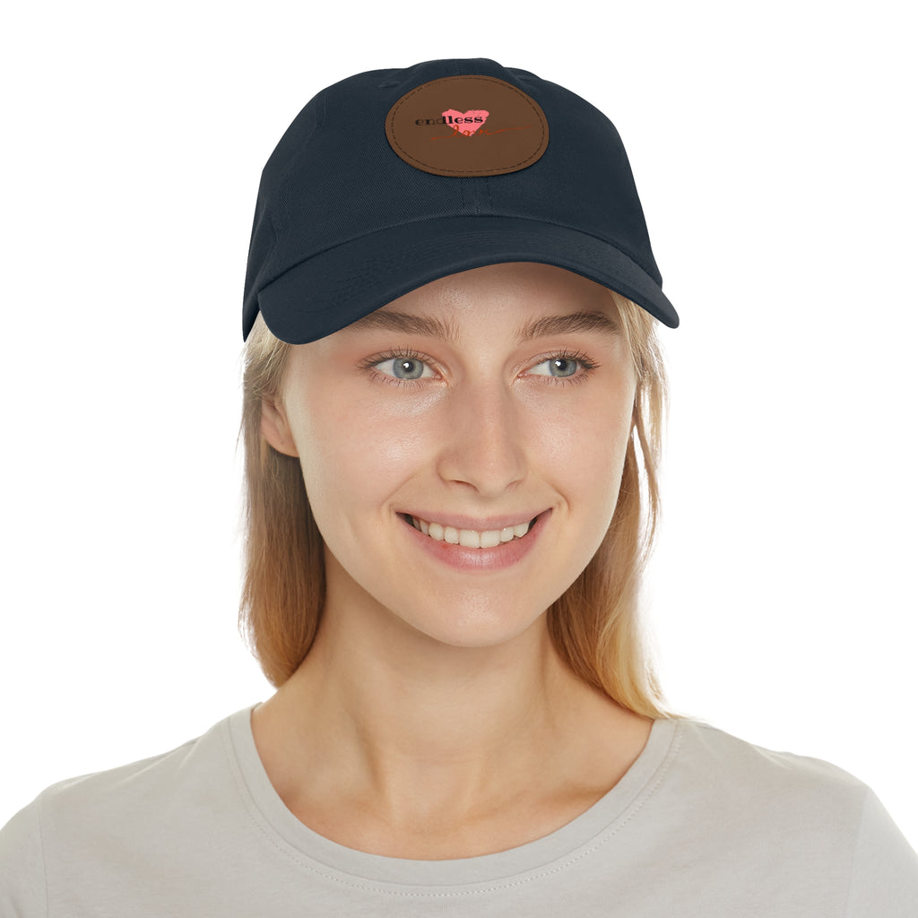 Leather Patch Dad Hat — Heartbeat 'endless' Design