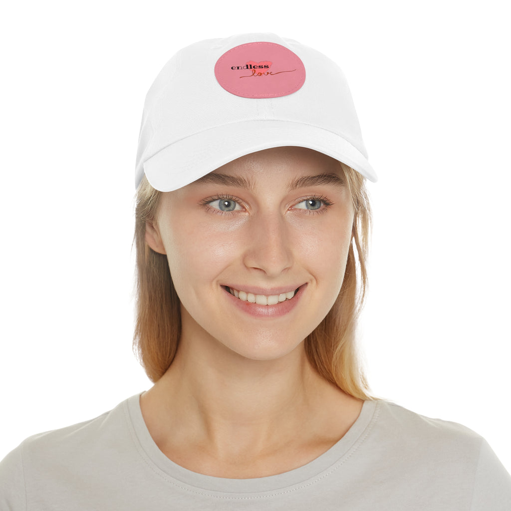 Leather Patch Dad Hat — Heartbeat 'endless' Design