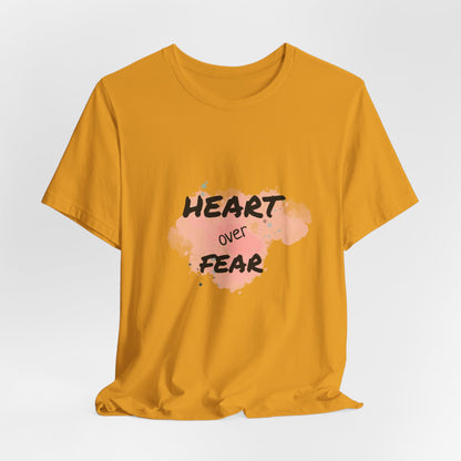 Heart Over Fear T‑Shirt — Inspirational Pink Watercolor Graphic Tee
