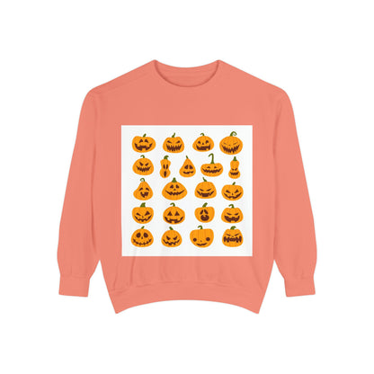 Halloween Pumpkin Sweatshirt — Cute Jack-O'-Lantern & Spooky Zombie Back Print