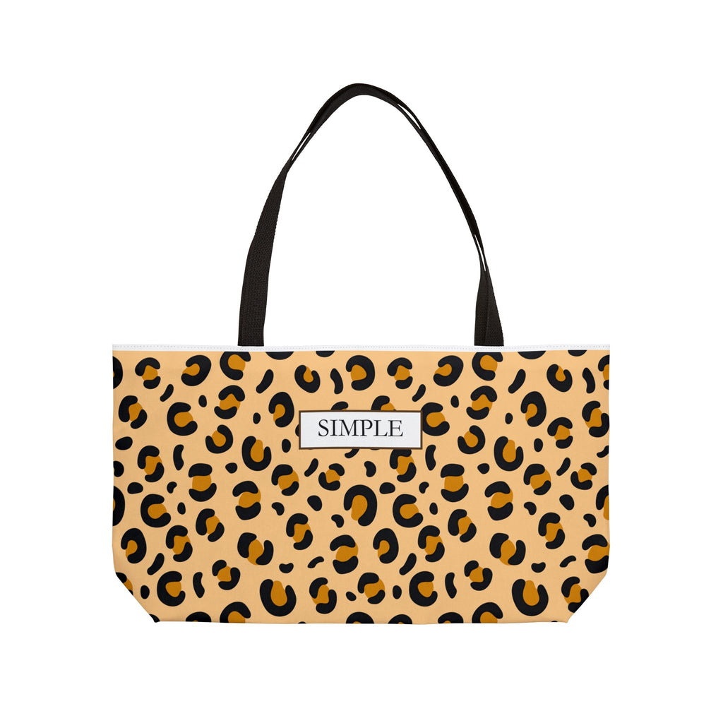 Leopard Print Weekender Tote Bag — "SIMPLE" Label Travel Beach Bag