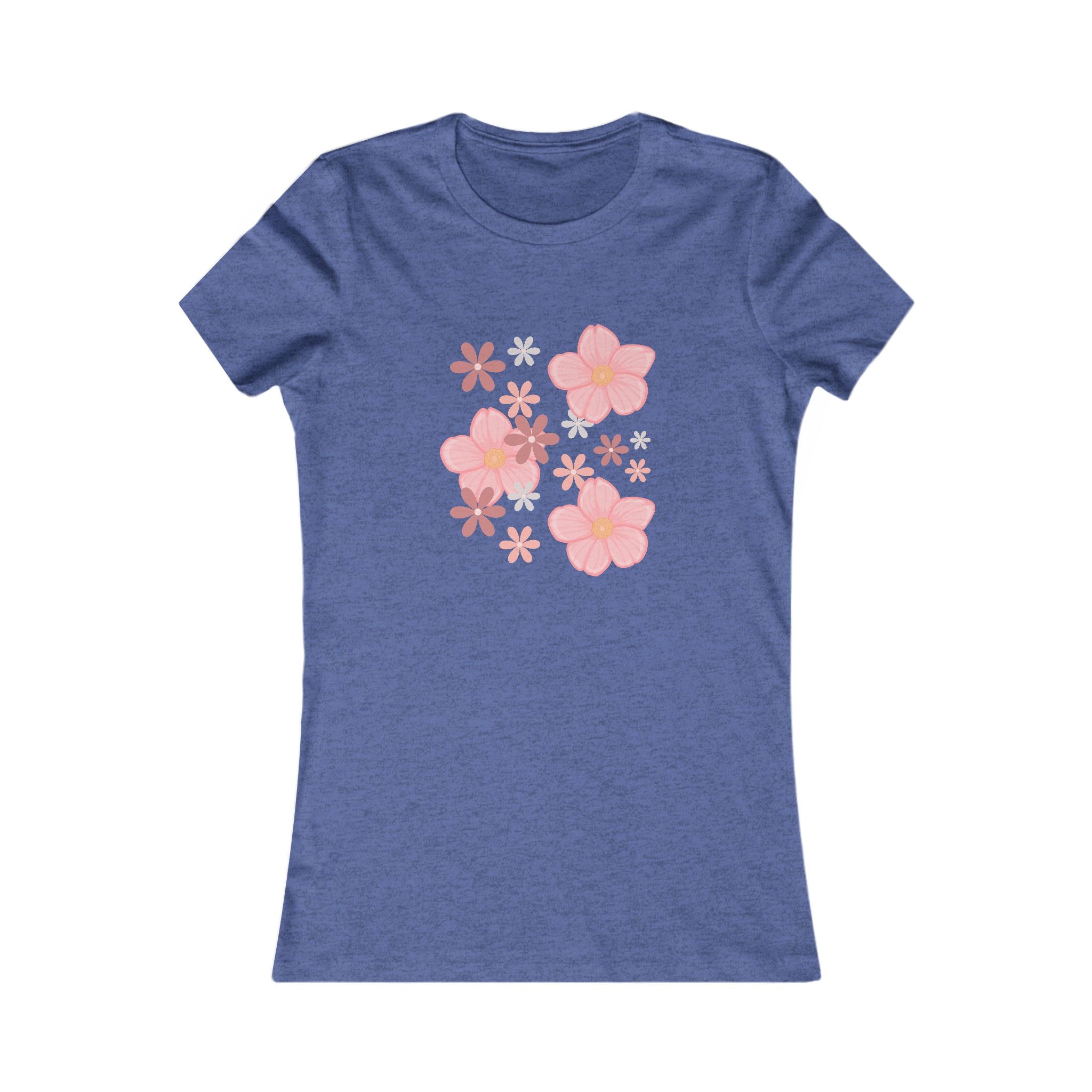 Floral Cluster Women's Tee — Pink Flower Graphic