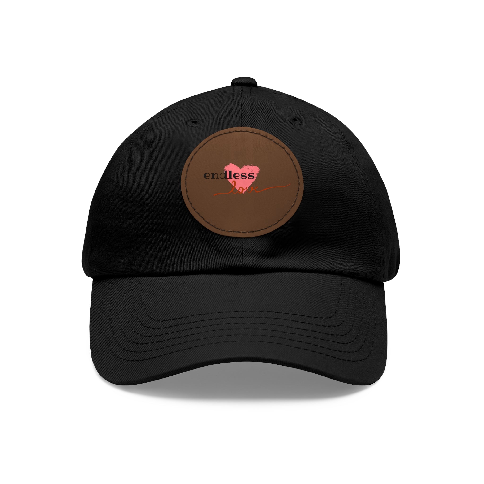 Leather Patch Dad Hat — Heartbeat 'endless' Design