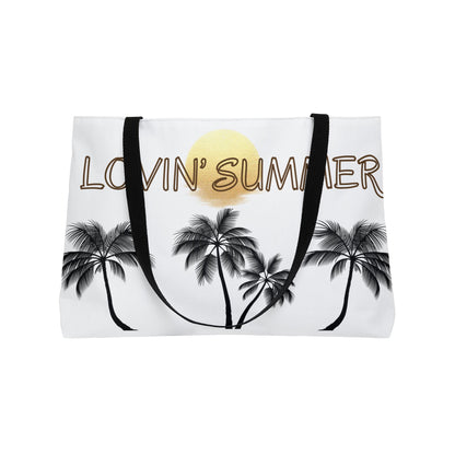 Weekender Tote Bag — "Lovin' Summer" Palm Tree Beach Tote