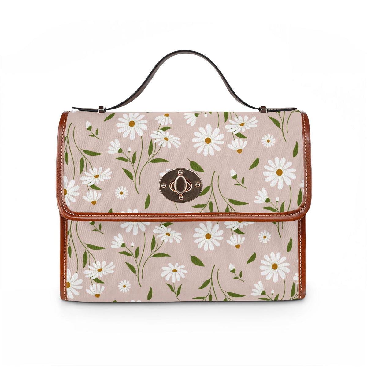 Daisy Floral Waterproof Canvas Bag — Floral Satchel Purse