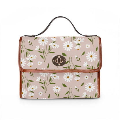Daisy Floral Waterproof Canvas Bag — Floral Satchel Purse