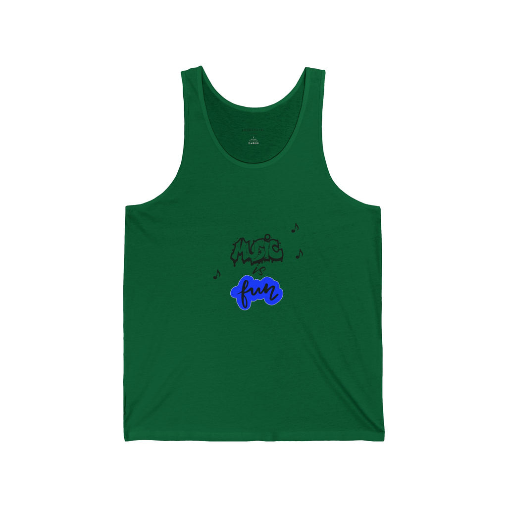 Music Is Fun Tank Top — Playful Music Note Graphic Summer Tank