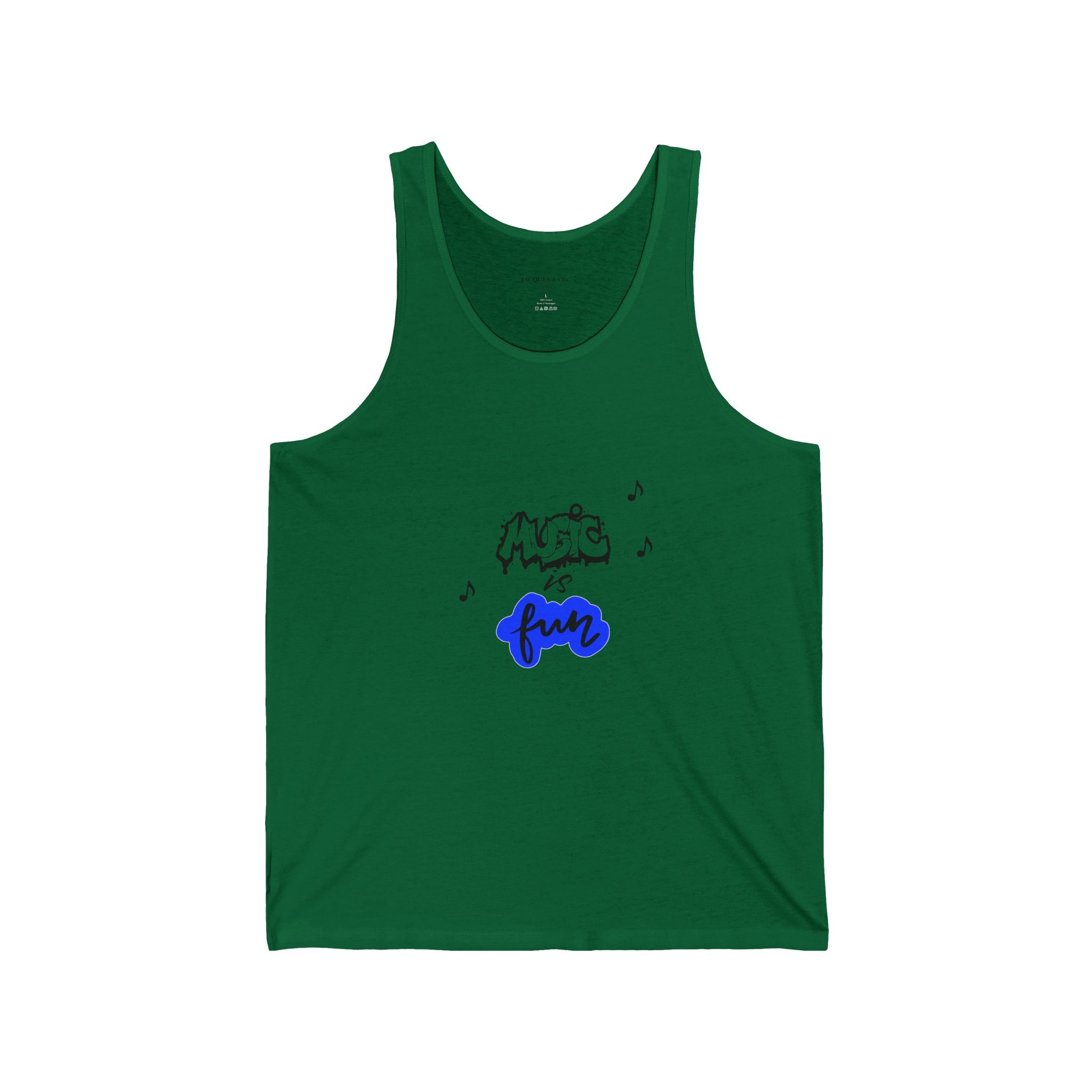 Music Is Fun Tank Top — Playful Music Note Graphic Summer Tank
