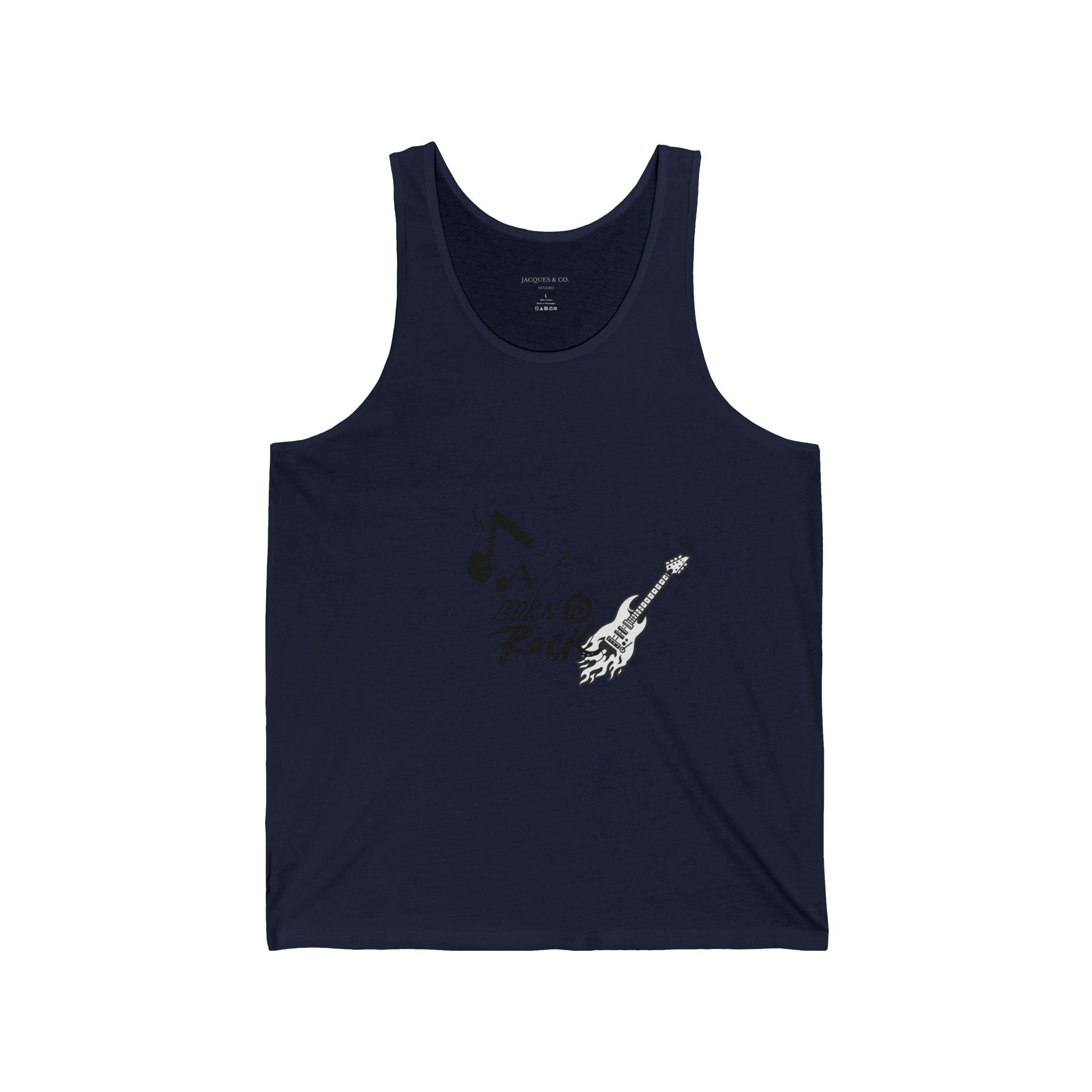 Rock 'n' Roll Guitar Tank Top — 'Born to Rock' Music Notes Graphic