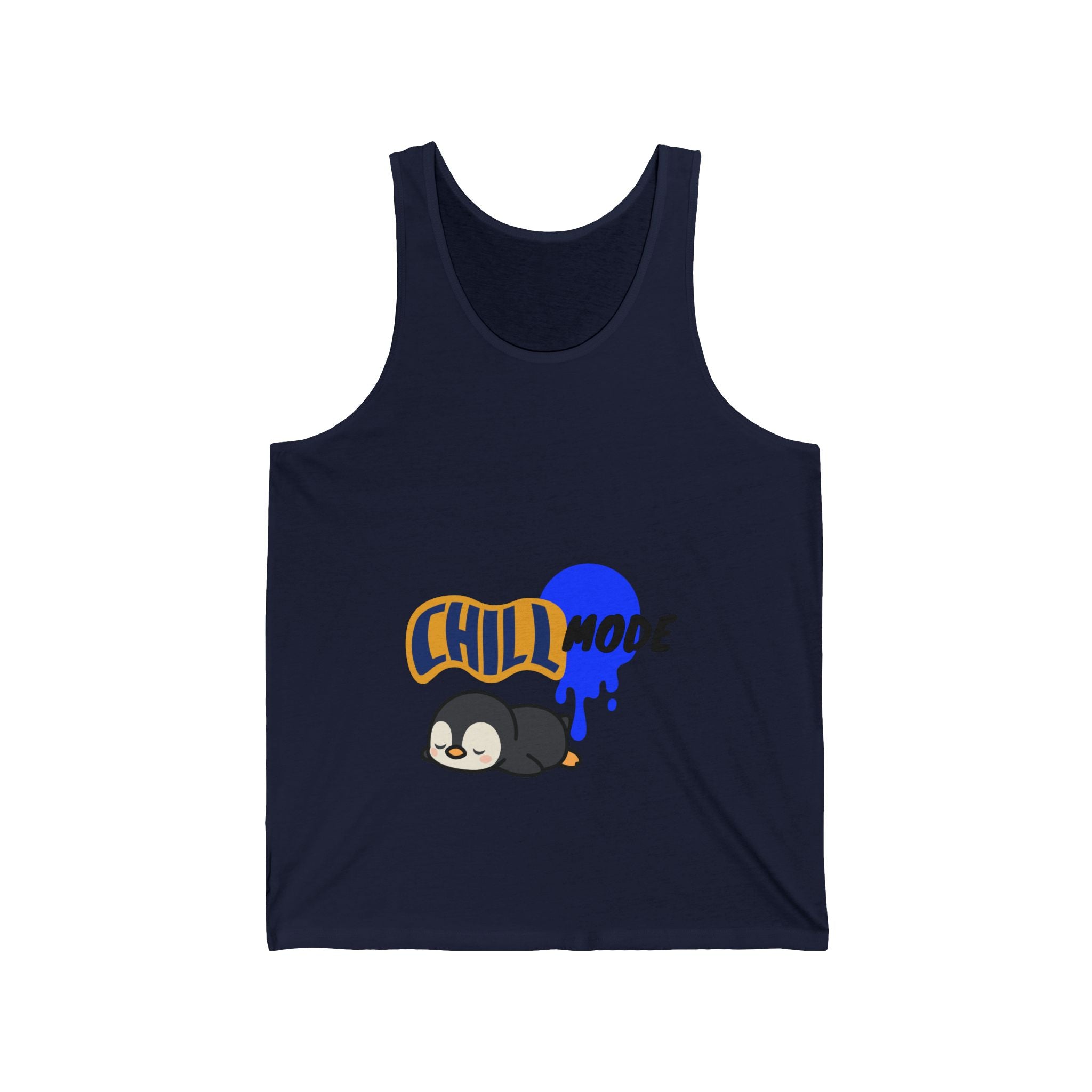 Chill Mode Penguin Tank Top — Cute Relaxed Graphic Sleeveless Shirt