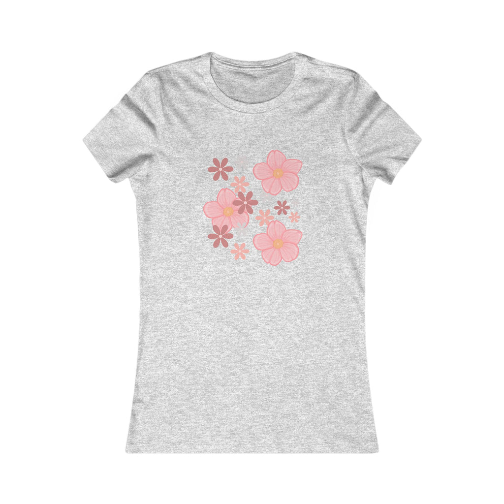 Floral Cluster Women's Tee — Pink Flower Graphic