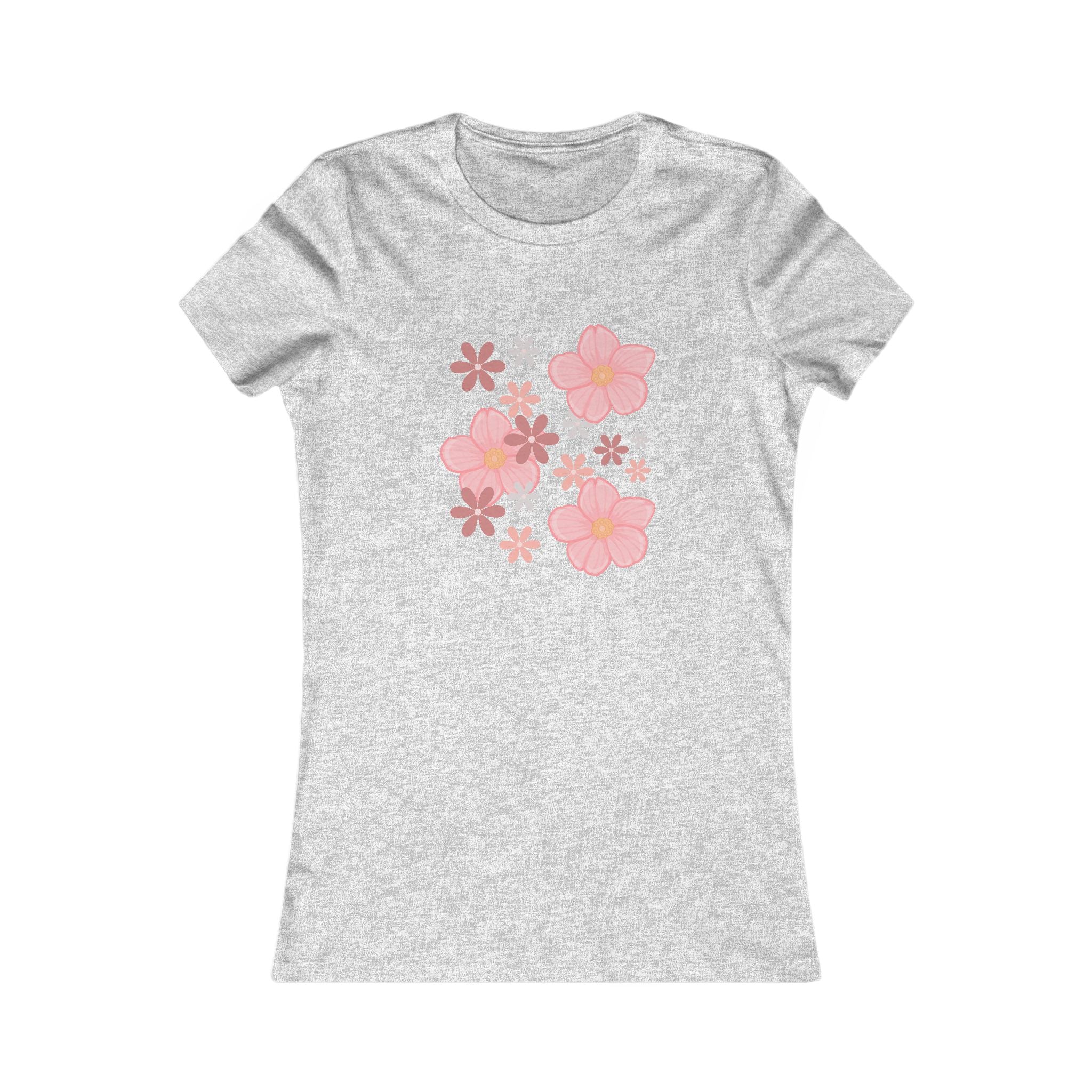 Floral Cluster Women's Tee — Pink Flower Graphic