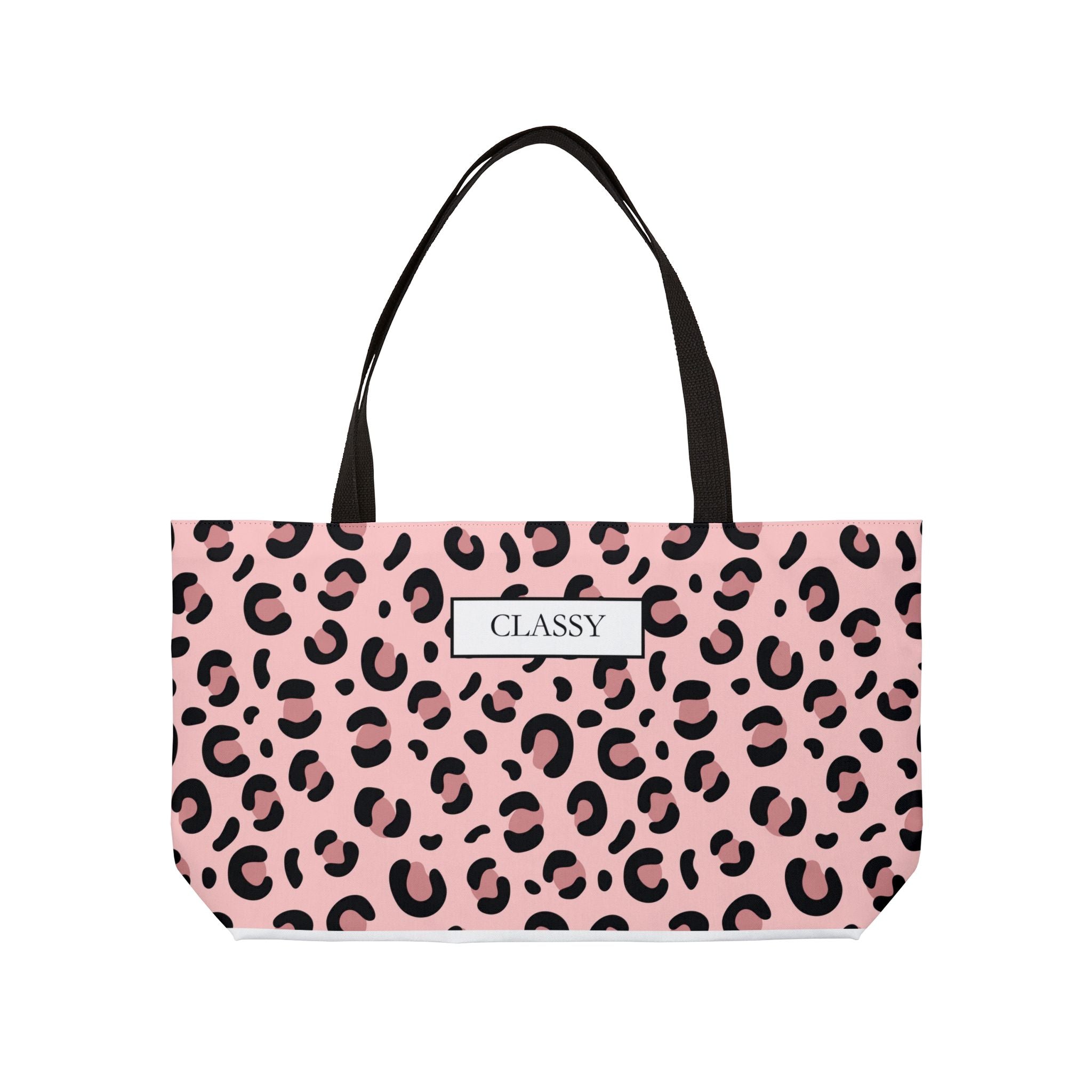 Classy Pink Leopard Weekender Tote Bag — Stylish Animal Print Travel Tote