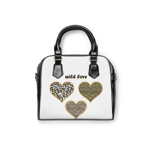 Wild Love Leopard Hearts Shoulder Handbag — Chic Animal Print Heart Purse