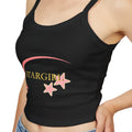 Stargirl Crop Tank Top — Pink Star Swirl Women's Spaghetti Strap