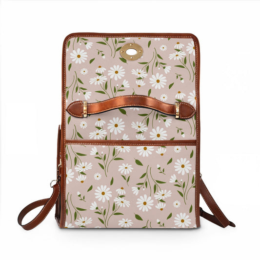 Daisy Floral Waterproof Canvas Bag — Floral Satchel Purse