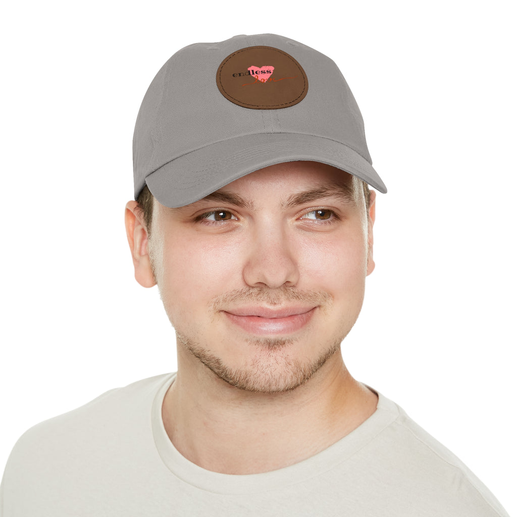 Leather Patch Dad Hat — Heartbeat 'endless' Design