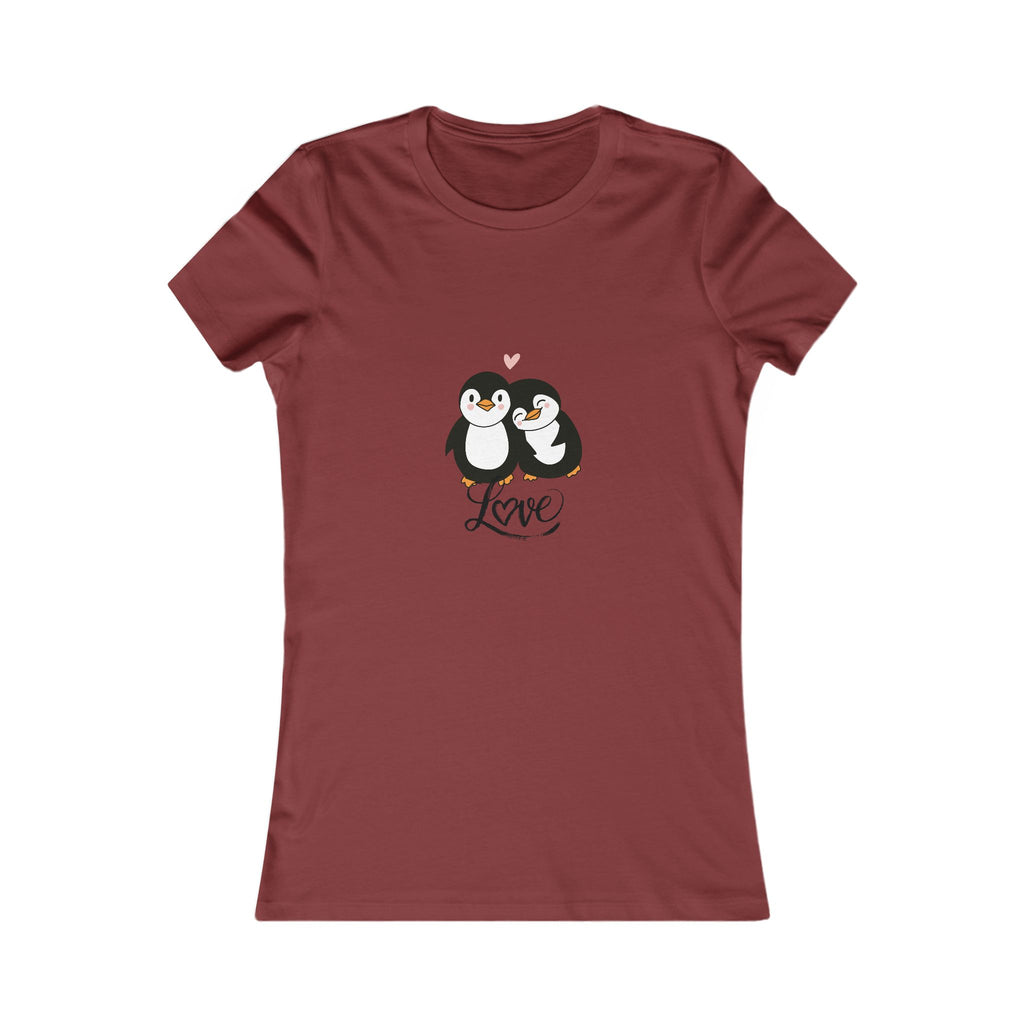 Women's Penguin Love Tee - Cute Couple Graphic Shirt
