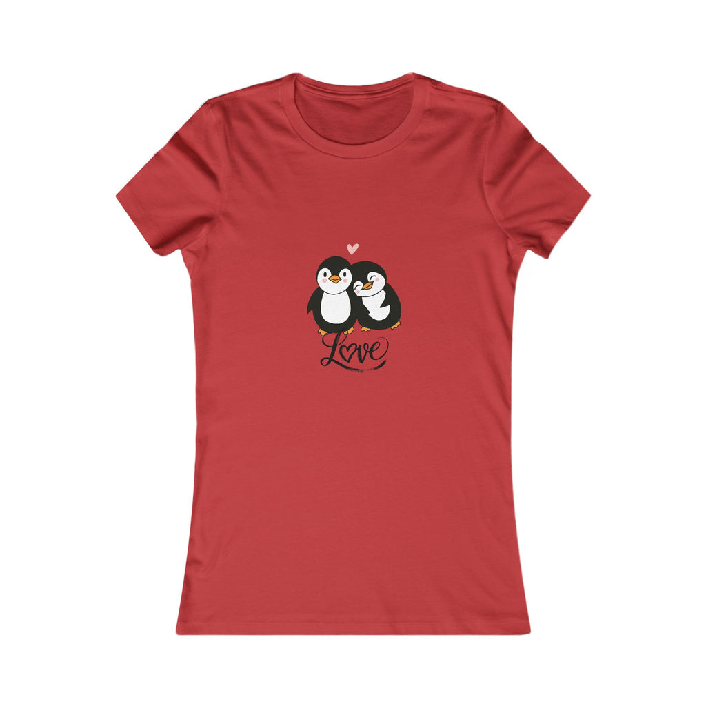 Women's Penguin Love Tee - Cute Couple Graphic Shirt
