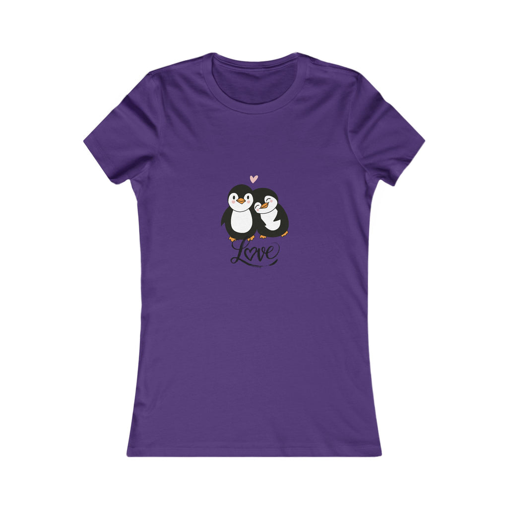 Women's Penguin Love Tee - Cute Couple Graphic Shirt