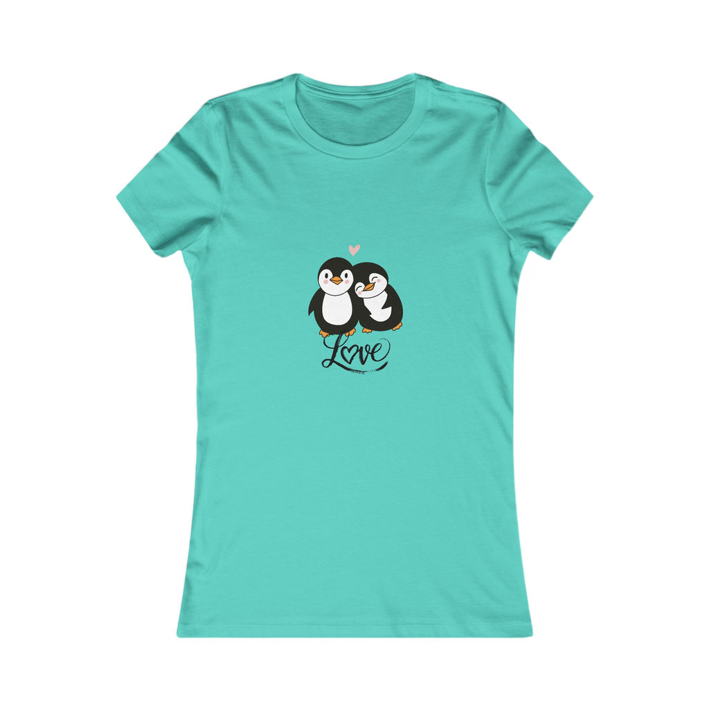 Women's Penguin Love Tee - Cute Couple Graphic Shirt