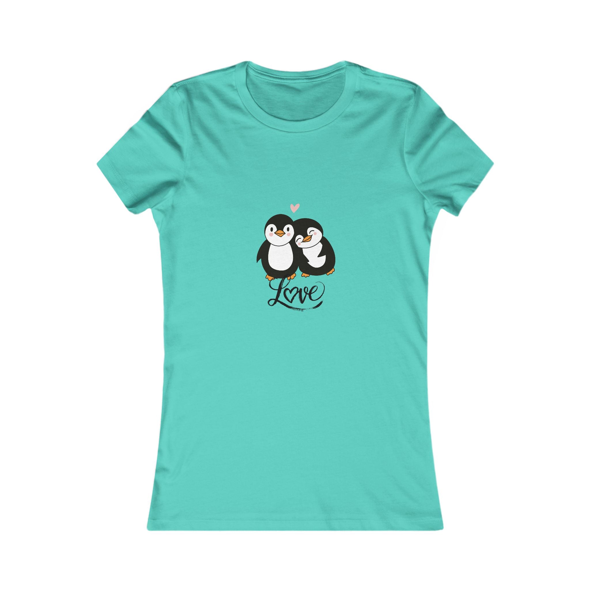 Women's Penguin Love Tee - Cute Couple Graphic Shirt
