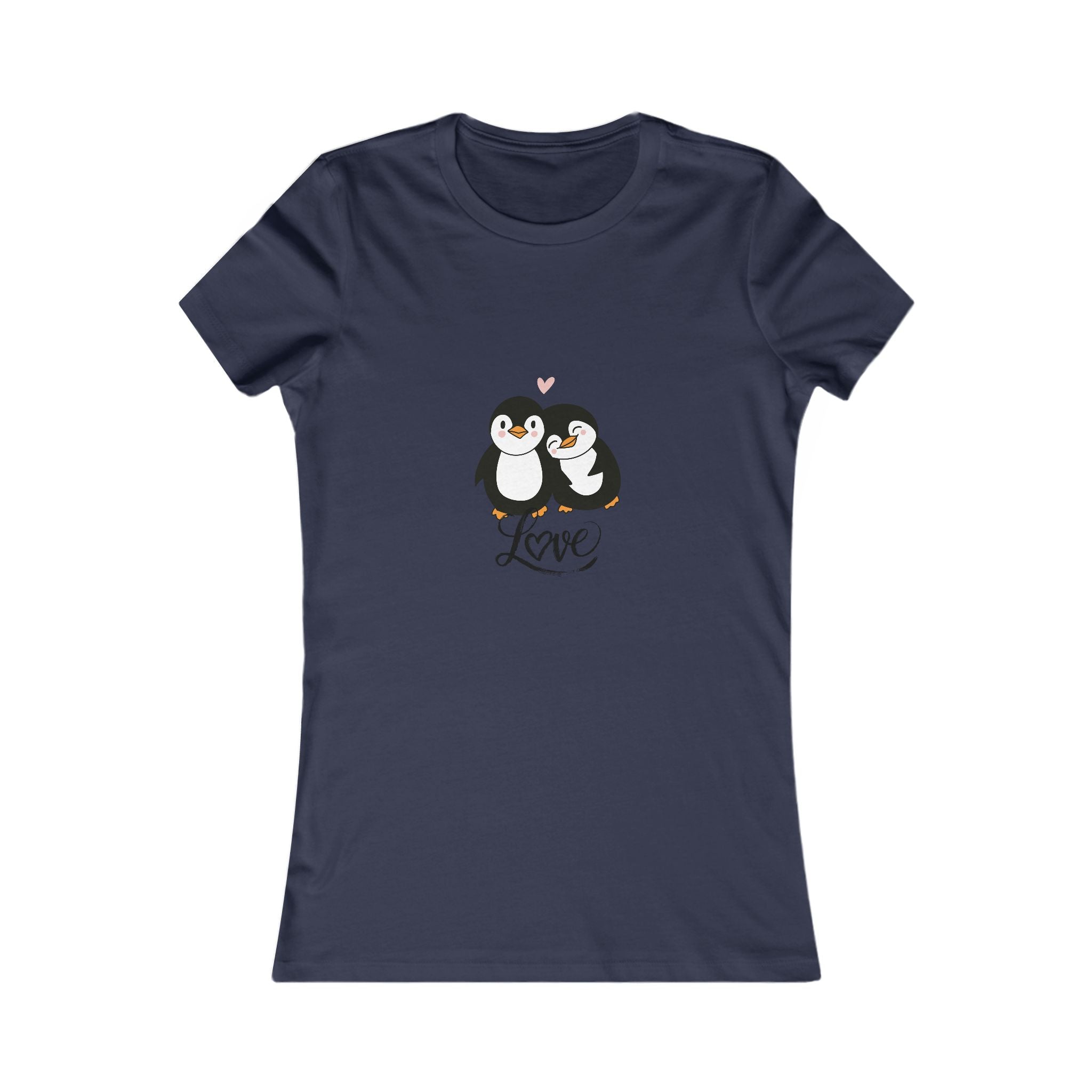 Women's Penguin Love Tee - Cute Couple Graphic Shirt