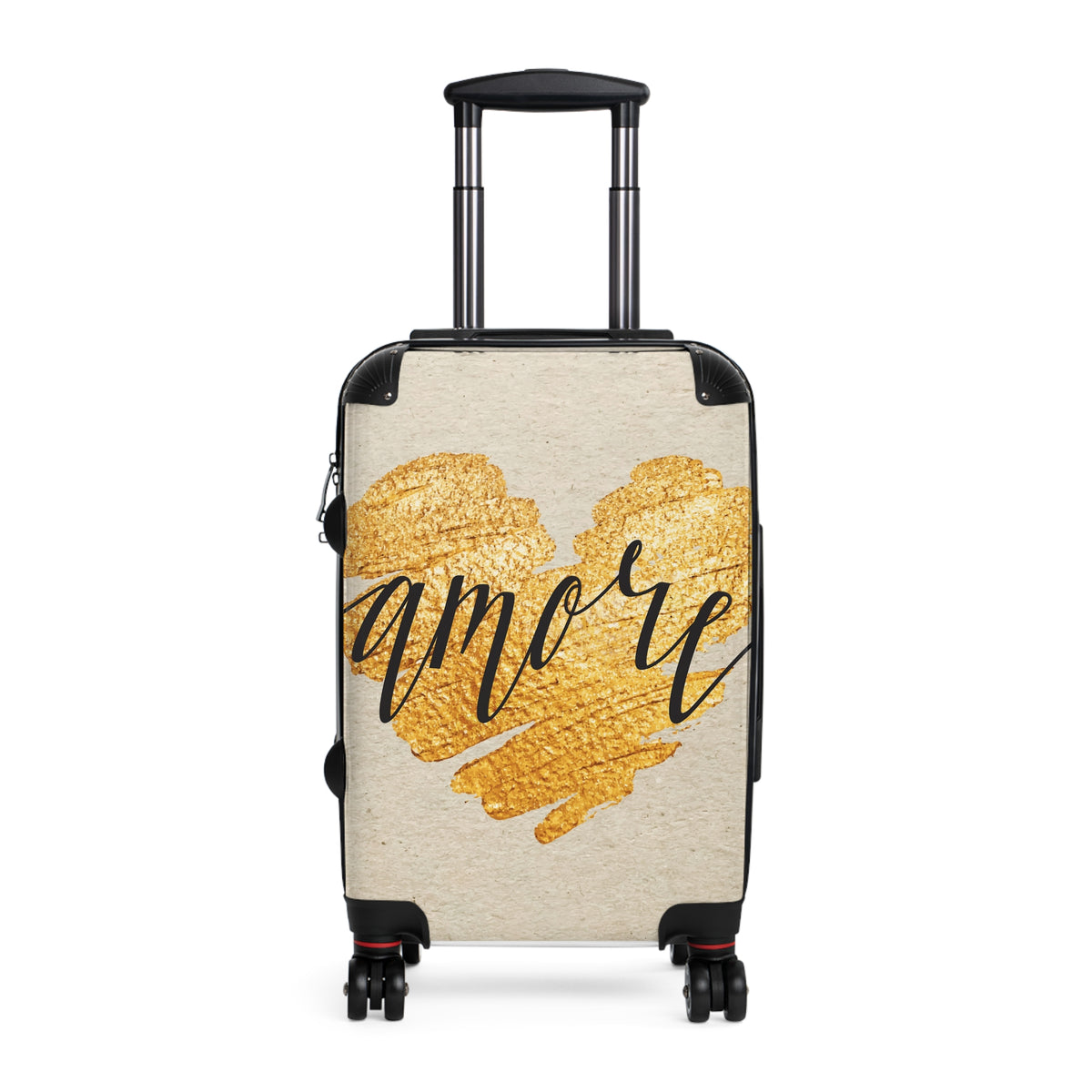 Amore Heart Suitcase — Romantic Gold Heart Carry-On Luggage