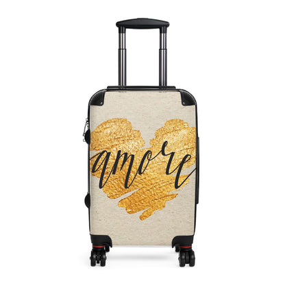 Amore Heart Suitcase — Romantic Gold Heart Carry-On Luggage
