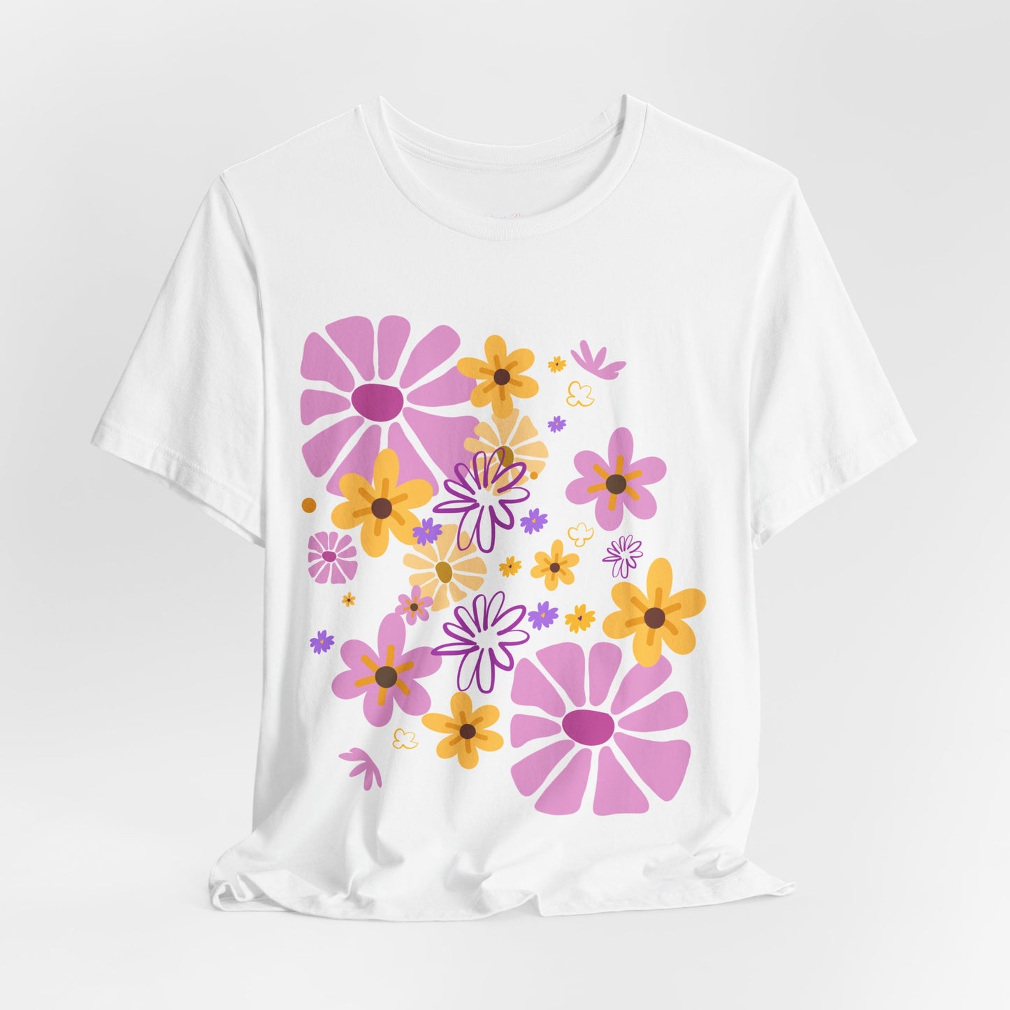 Comfortable T-shirt "Coeur Bloom" Flower Print