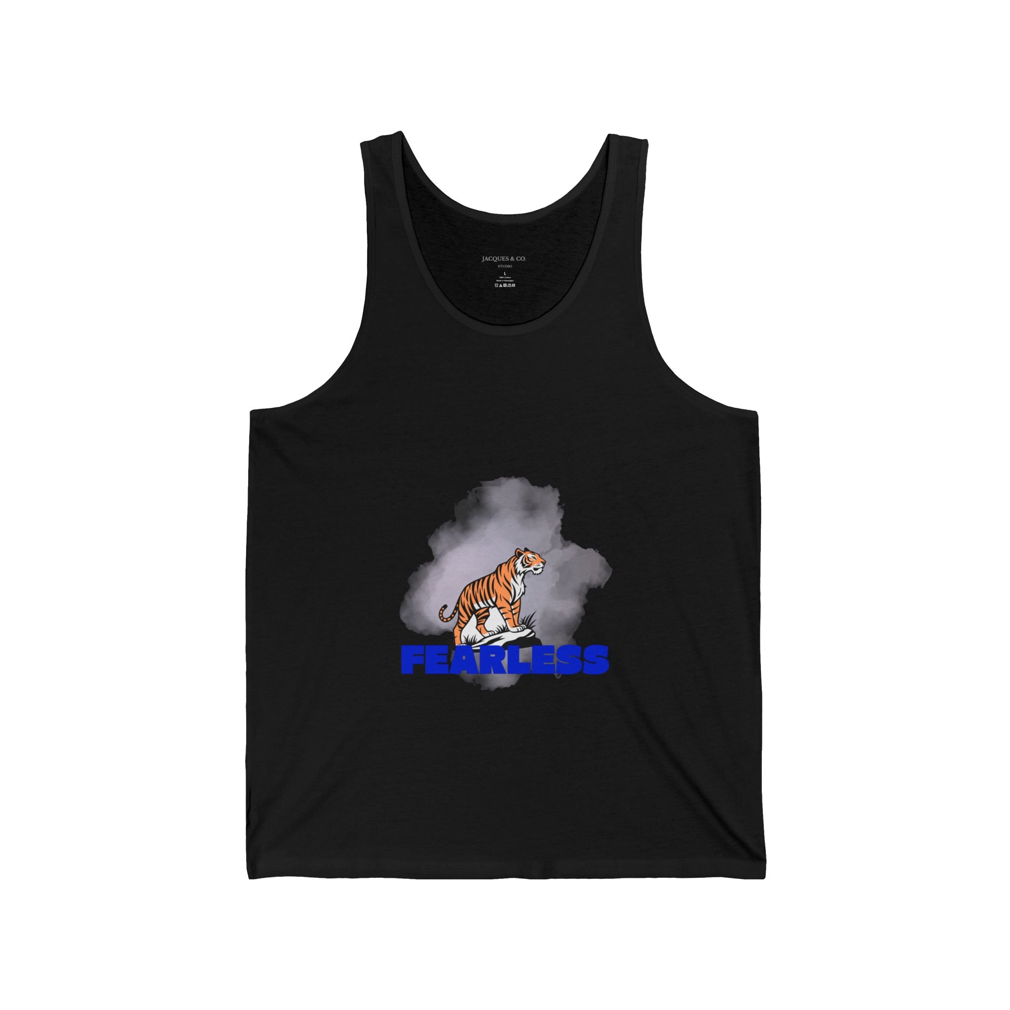 Fearless Tiger Tank Top — Bold Graphic Motivational Workout Tee