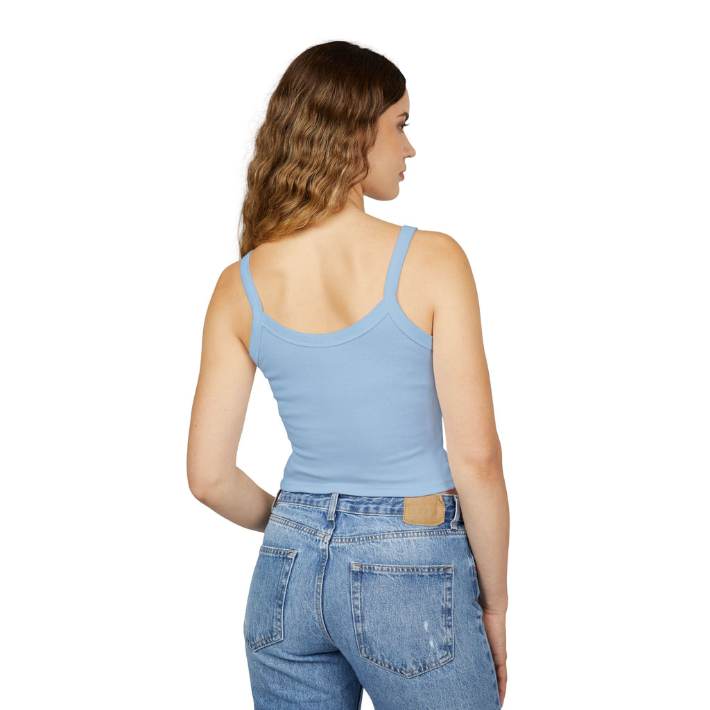 Sly Bunny Crop Tank Top – Cute Heart Bunny Graphic Spaghetti Strap