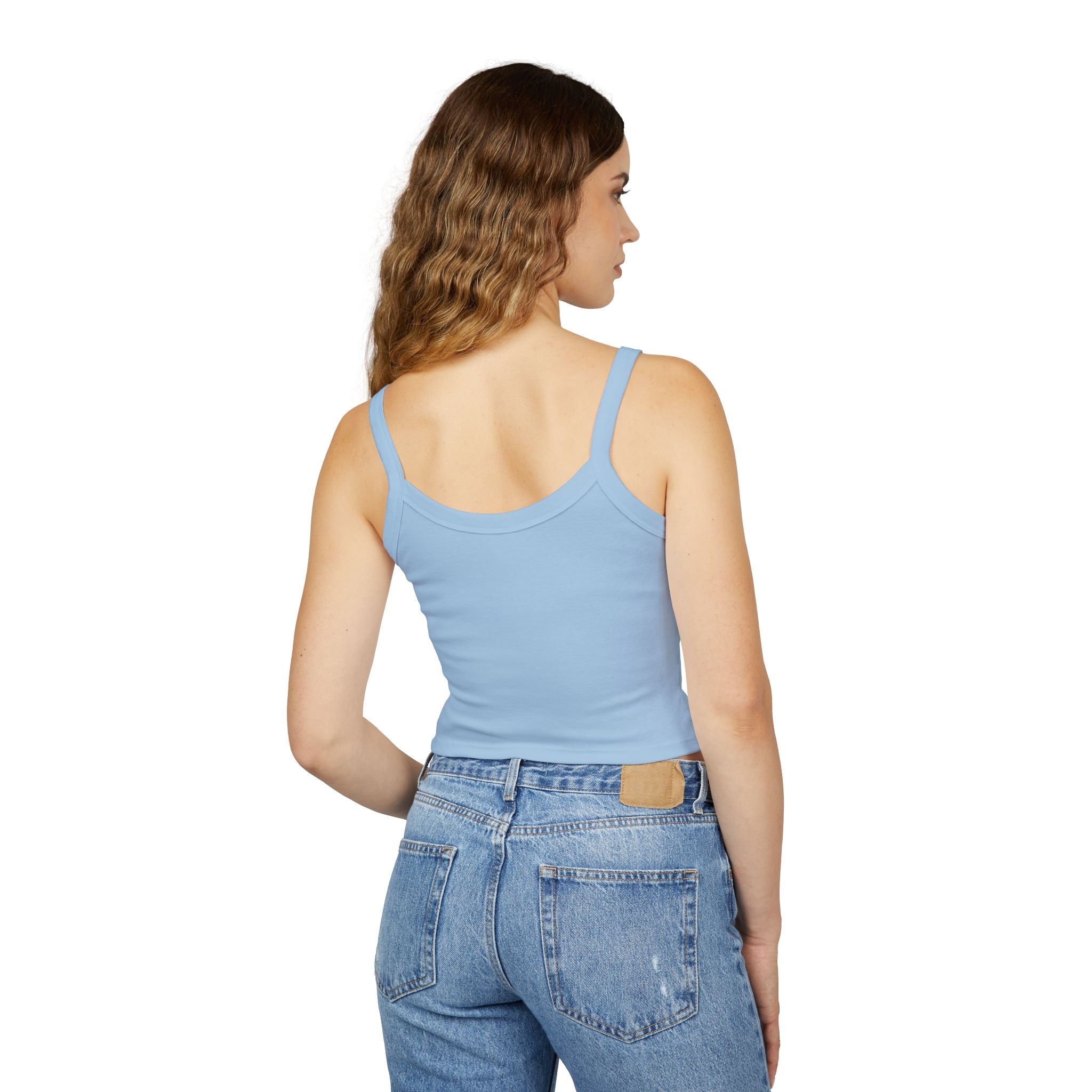 Sly Bunny Crop Tank Top – Cute Heart Bunny Graphic Spaghetti Strap