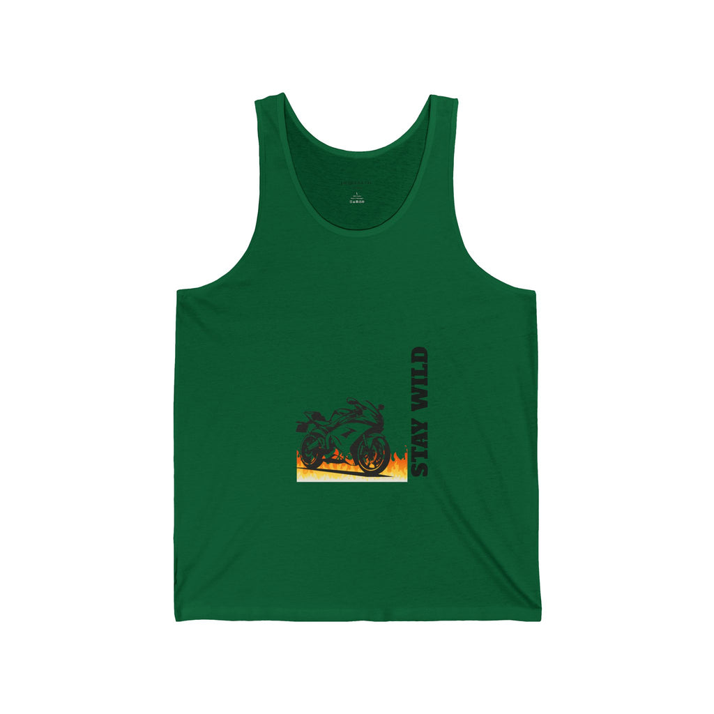 Motorcycle 'Stay Wild' Tank Top — Biker Graphic Jersey Tank