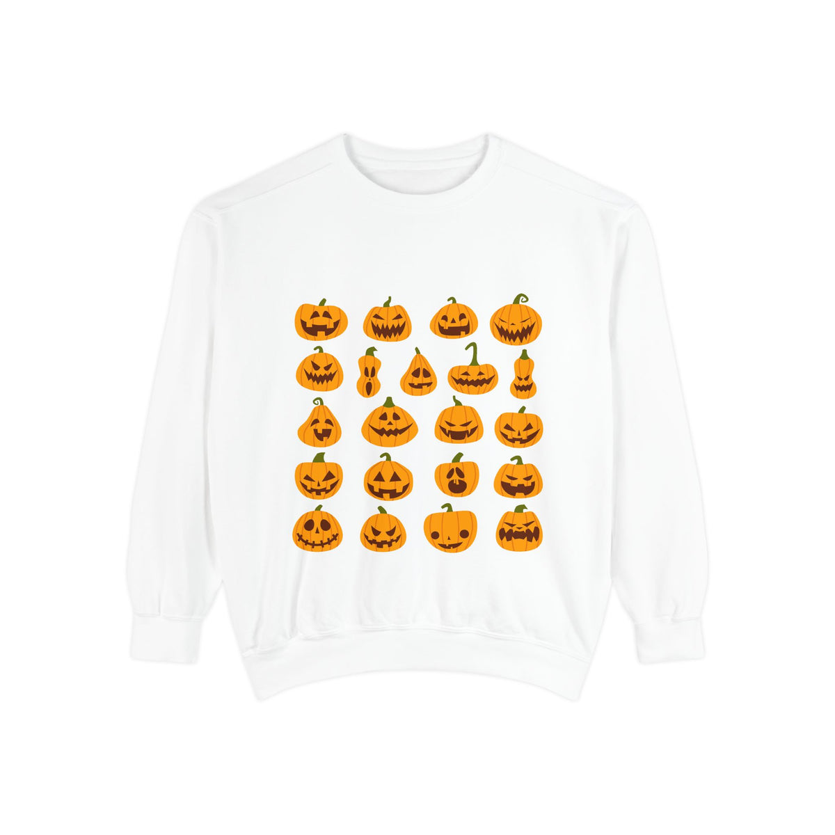 Halloween Pumpkin Sweatshirt — Cute Jack-O'-Lantern & Spooky Zombie Back Print