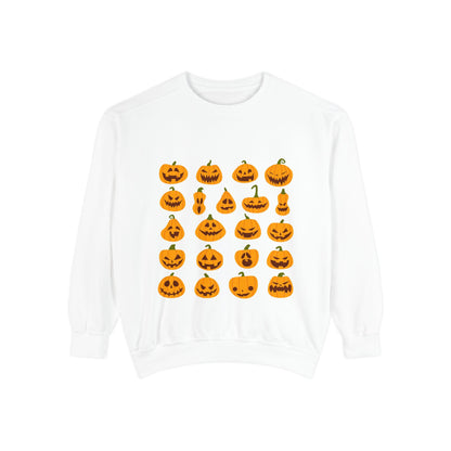 Halloween Pumpkin Sweatshirt — Cute Jack-O'-Lantern & Spooky Zombie Back Print