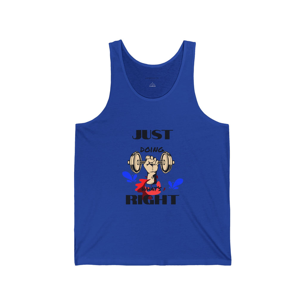 Just Doing Right Weightlifting Tank Top — Funny Gym Workout Tank
