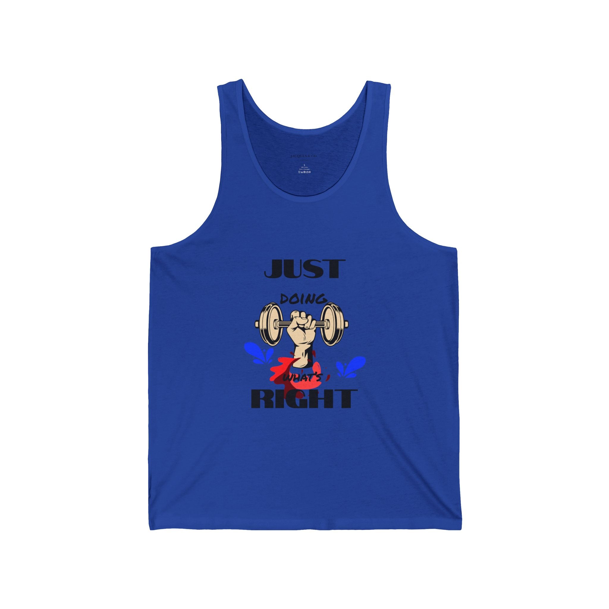 Just Doing Right Weightlifting Tank Top — Funny Gym Workout Tank