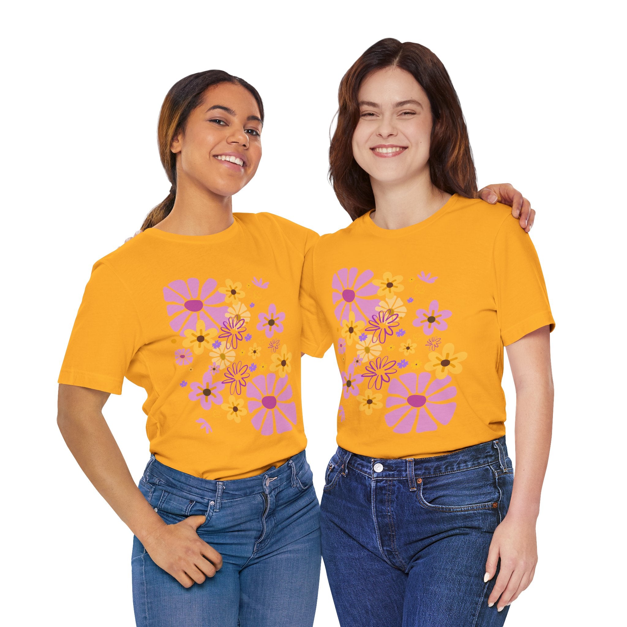 Comfortable T-shirt "Coeur Bloom" Flower Print