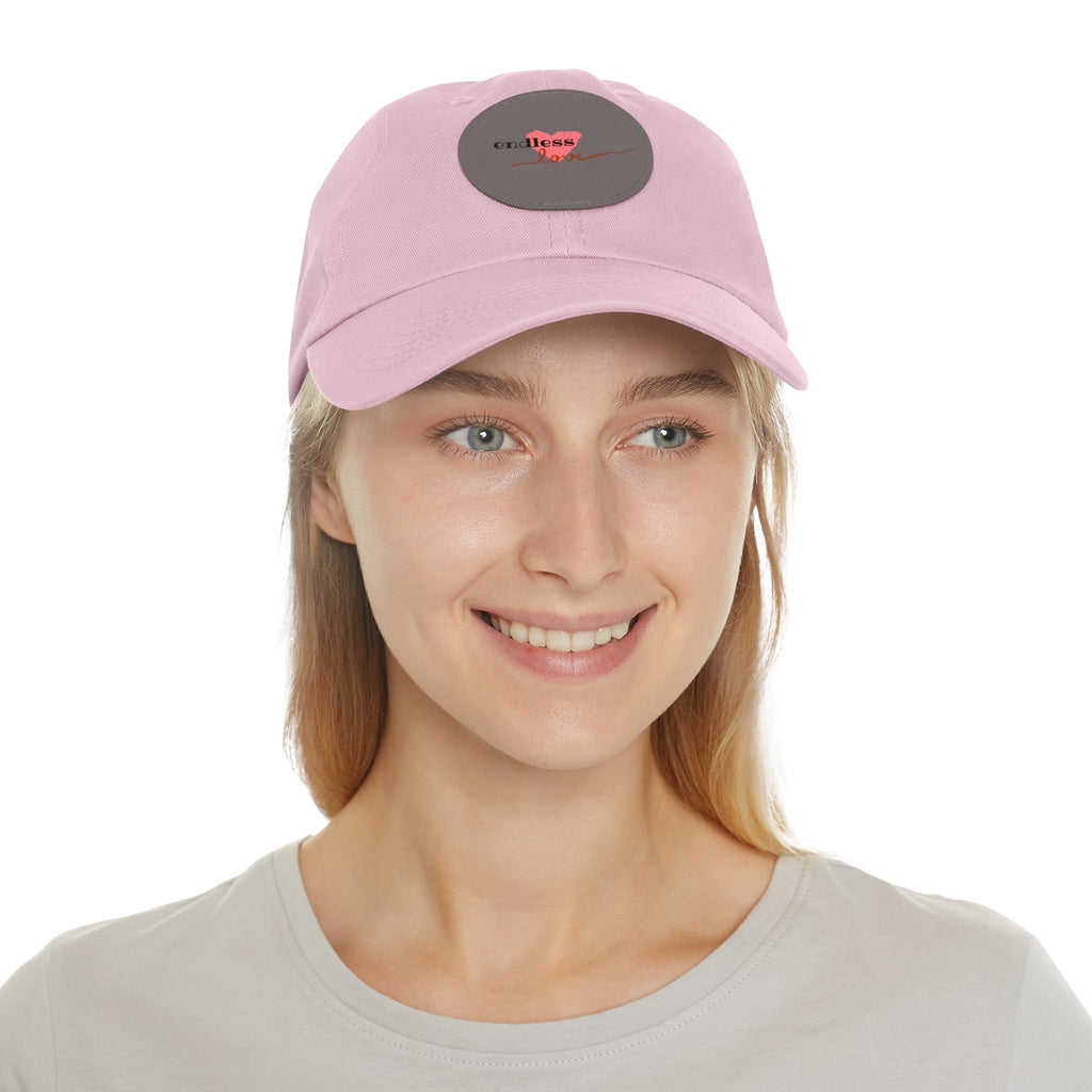 Leather Patch Dad Hat — Heartbeat 'endless' Design