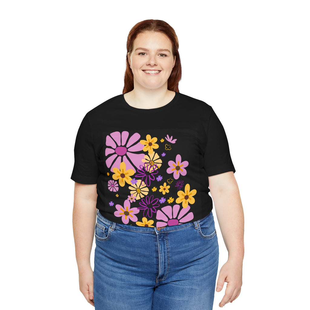 Comfortable T-shirt "Coeur Bloom" Flower Print