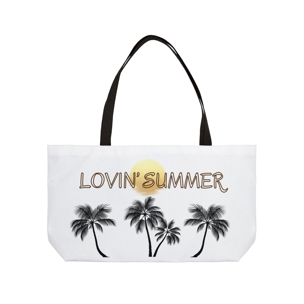 Weekender Tote Bag — "Lovin' Summer" Palm Tree Beach Tote