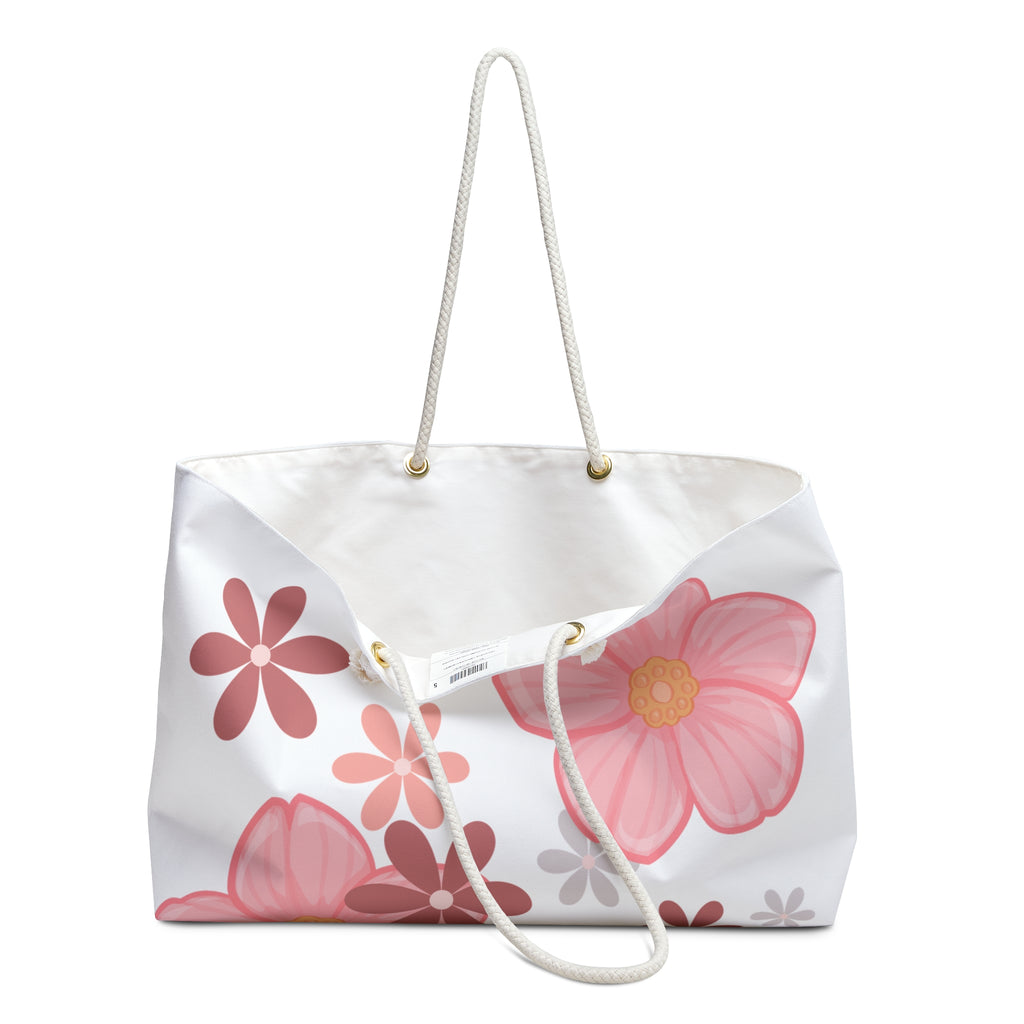 Floral Weekender Bag — Pink Blossom Travel Tote
