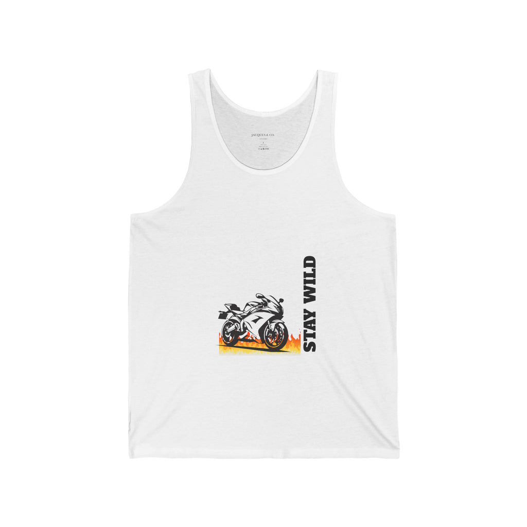 Motorcycle 'Stay Wild' Tank Top — Biker Graphic Jersey Tank