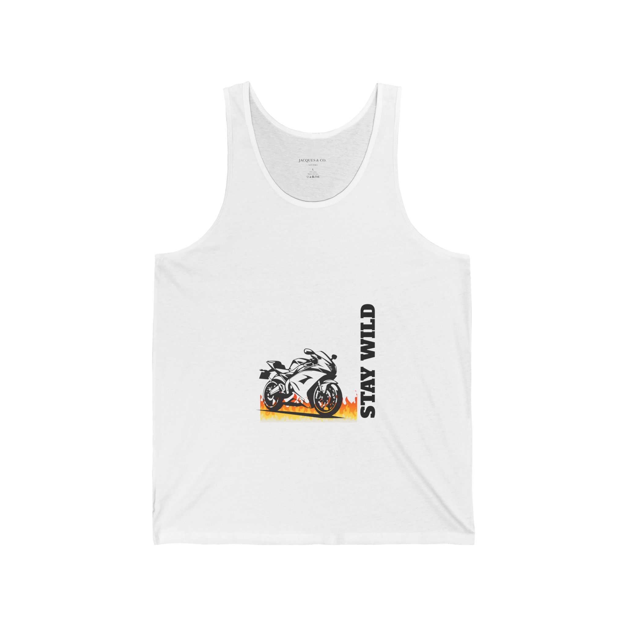 Motorcycle 'Stay Wild' Tank Top — Biker Graphic Jersey Tank