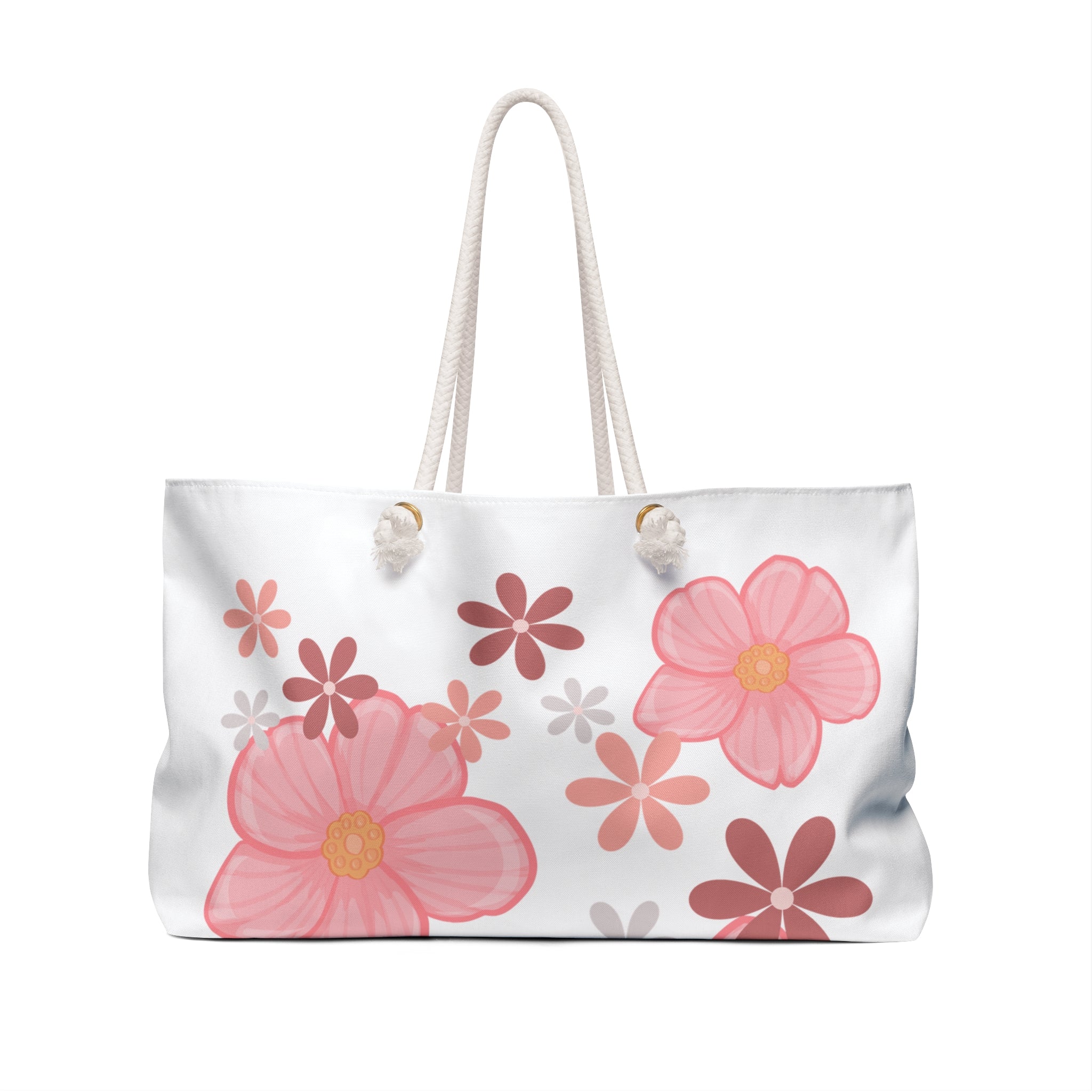 Floral Weekender Bag — Pink Blossom Travel Tote